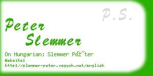 peter slemmer business card